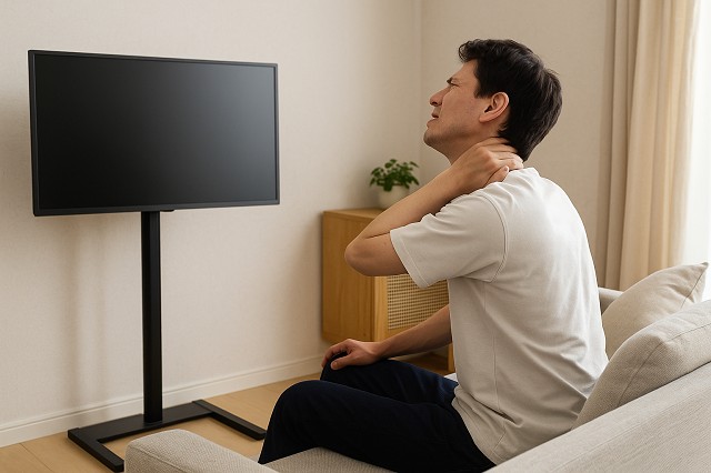 目線に合わせたテレビ高さでリラックス視聴！