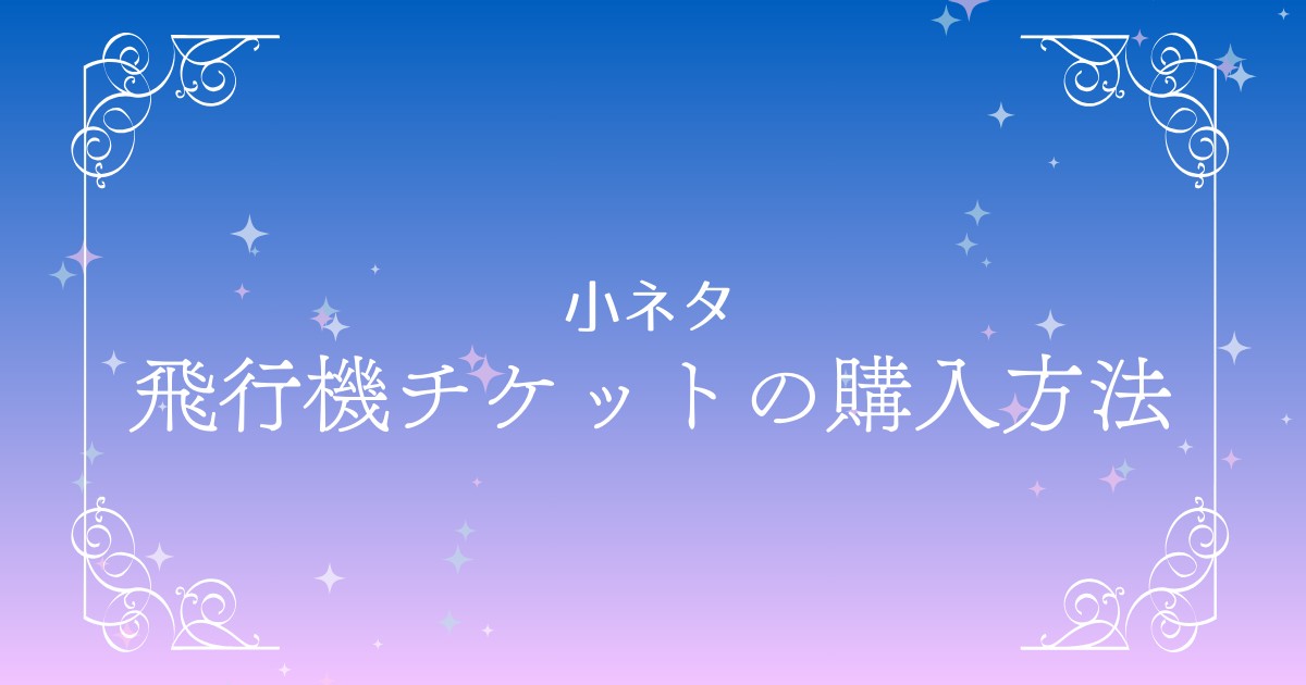 初めての飛行機チケット購入法とおすすめサイト